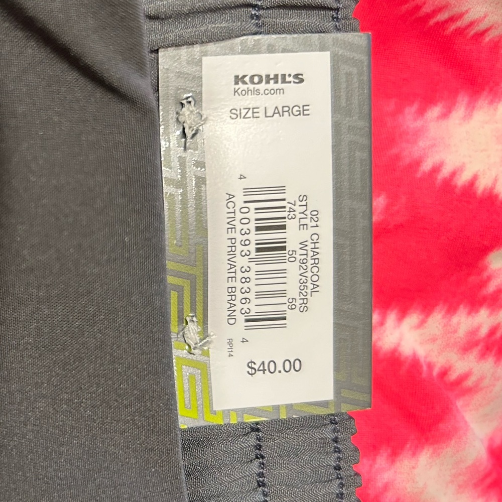 NWT Tek Gear grey swim skort w/zippered side pockets & elastic waist L bonus top - Picture 15 of 16